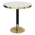 Luxury Modern Functional Desk With White Marble Top And Black Gold Metal Frame