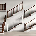Staircase Design Ideas With Wooden And White Railings For Modern Home Interior