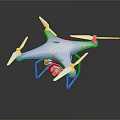 White Quadcopter Drone For Space Exploration And Cosmic Mission Support