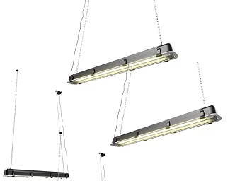 Modern medieval strip bar table lamp bar table atmosphere decorative lamp flat lamp lighting lamp strip personality chandelier creative strip chandelier 3d model