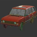 Red Vintage SUV Exterior Design Featuring Classic Roof And Retro Styling
