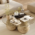 Coffee table decorative ornaments combination 3d model