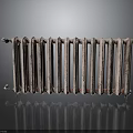 Cast Iron Radiator with Vintage Rustic Texture on Dark Background With Reflection 3d model
