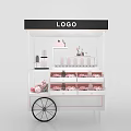 Functional Street Vending Cart With Logo Shelves And Decorative Flowers For Selling Items
