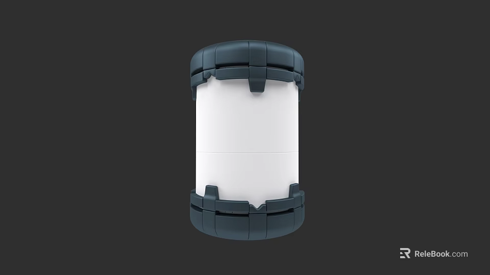 Industrial Cylindrical Mechanical Equipment With White Body And Dark Ring Structure 3d model 