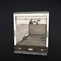 White Cargo Van With Open Side Door And Wooden Loading Compartment