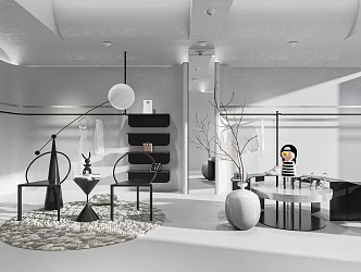 Modern Clothing Store Women's Clothing Store Clothing Shelf Booth Cashier Shaped Showcase Fitting Mirror Nakajima Booth 3d model