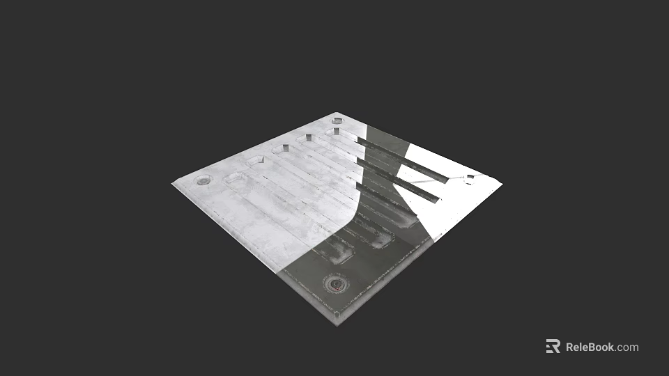 Modern Ceiling Panel With Polished Surface And Decorative Mounting Holes 3d model 