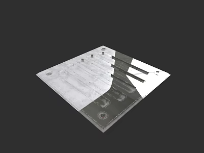 Modern Ceiling Panel With Polished Surface And Decorative Mounting Holes 3d model