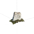 Natural Garden Rockery Stone With Textured Surface And Green Grass Base