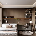Modern Tatami Bedroom Design With Platform Bed Desk Chair And Wooden Storage