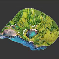 Tropical Island Landscape With Green Vegetation Blue Ocean Cliffs And Lagoon