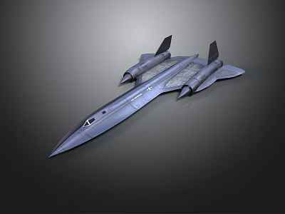 Gray Streamlined Jet Aircraft Model With Twin Engines And Tail Fins 3d model