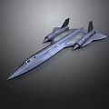 Gray Streamlined Jet Aircraft Model With Twin Engines And Tail Fins