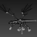 3D Dragon Model With Grayish Brown Scaled Body Detailed Wings And Sharp Claws