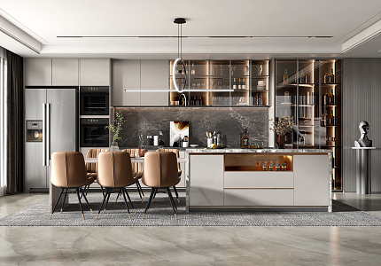 Light Luxury Kitchen 3d model