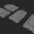 Military Tank Weapon Detailed Views From Different Angles Including Front Rear Side Top