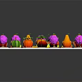 Colorful Cartoon Fruit Board Game Scene With Various Fruits And Green Paths
