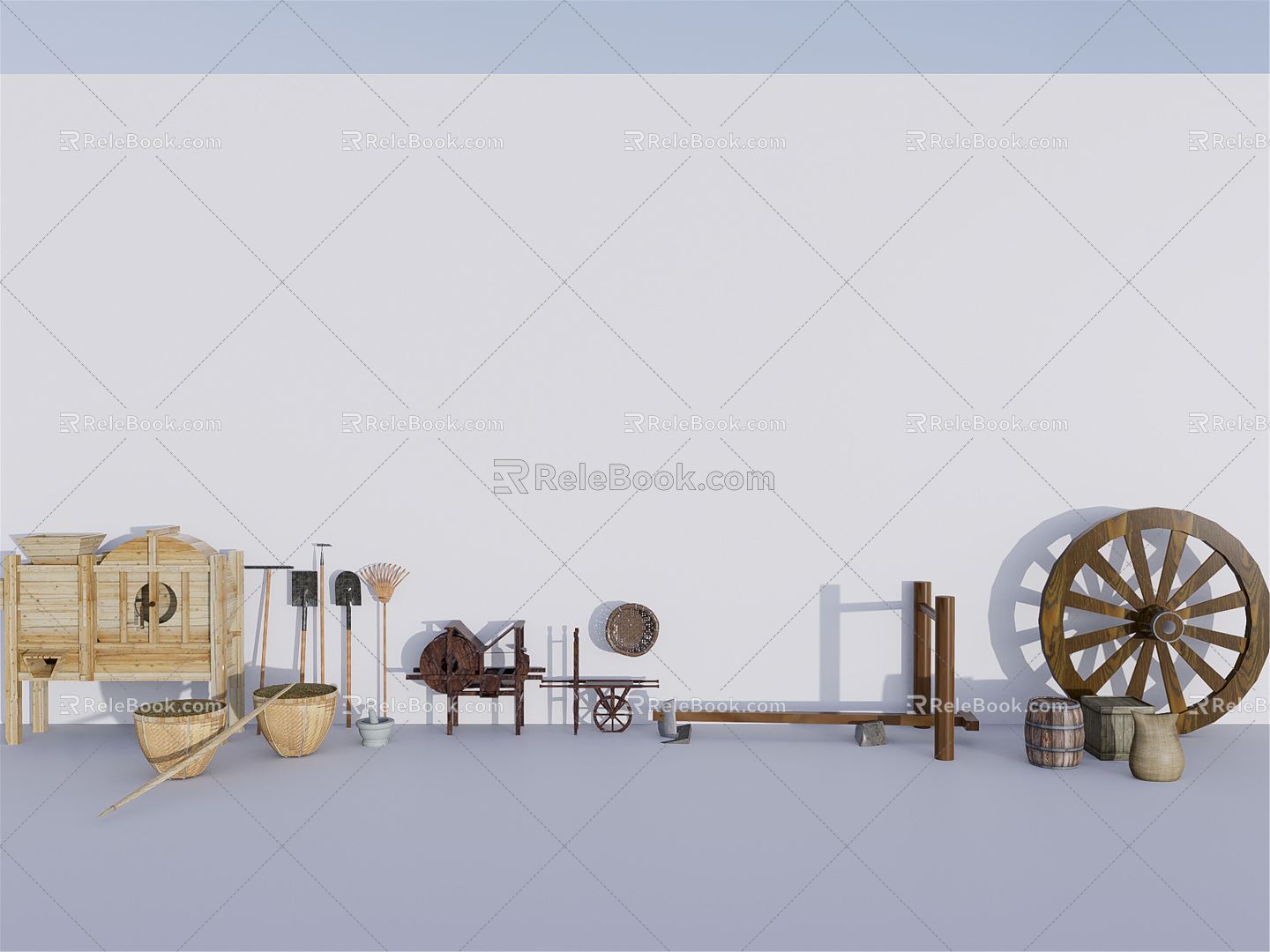 New Chinese farm tools farm tools farm pieces model