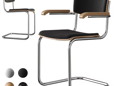 Modern Office Chair With Metal Frame Armrests And Multiple Color Options 3d model