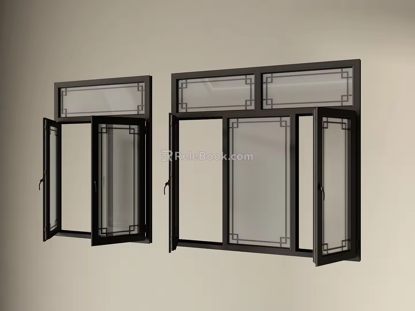 Chinese-style window new Chinese-style window casement window glass window door window bay window floor-to-ceiling window 3d model