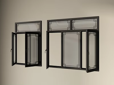 Chinese-style window new Chinese-style window casement window glass window door window bay window floor-to-ceiling window 3d model
