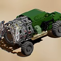 Green Off Road Functional Vehicle With Large Tires Exposed Frame And Mechanical Design Elements 3d model