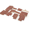 Architectural Building Model Featuring Red Roof Tiles And Various Shapes