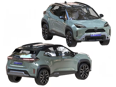 Sleek Modern Light Green SUV Design With Black Roof And Black Alloy Wheels 3d model