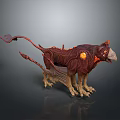 Fantasy Mythical Creature Character Featuring Red Body Orange Glowing Parts Wings And Tail