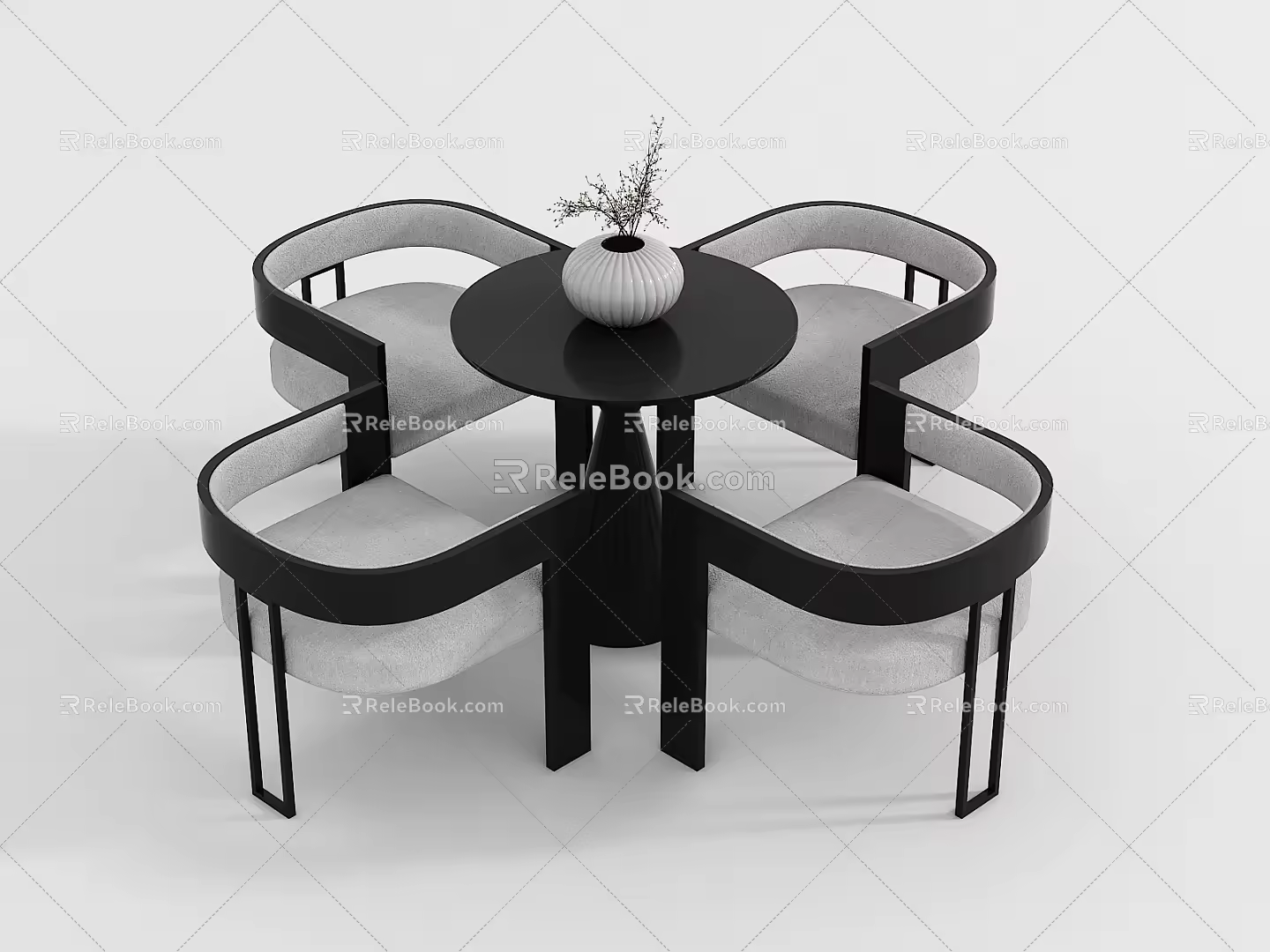 Modern leisure table and chair combination negotiation table and chair combination 3d model