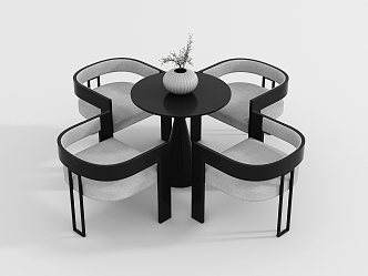 Modern leisure table and chair combination negotiation table and chair combination 3d model