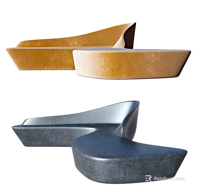 Irregular shaped Sofa with Modern Unique Design and Soft Fabric Upholstery for Living Room Spaces 3d model 