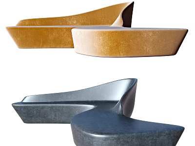 Irregular shaped Sofa with Modern Unique Design and Soft Fabric Upholstery for Living Room Spaces 3d model