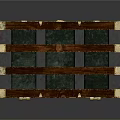 Vintage Stacked Trunk With Green Panels Brass Fittings And Wooden Frame Design