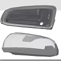 Car Side Mirror Auto Parts With Silver Housing And Reflective Lens Cover