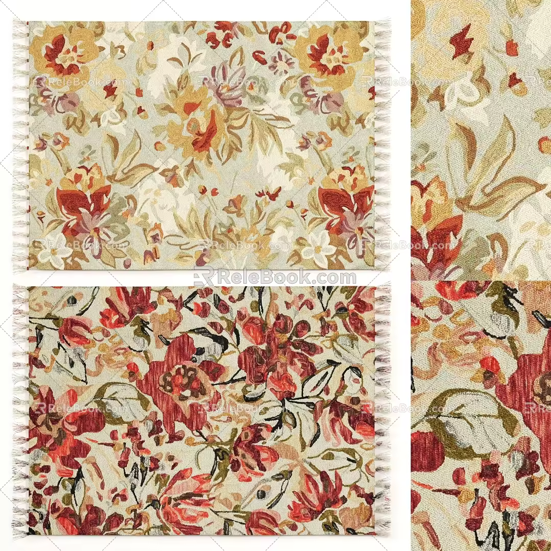 modern square carpet 3d model