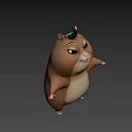 Cute Chubby Cartoon Hamster Game Movie Character With Big Eyes And Black Spiky Hair