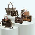 Stylish Designer Handbags Collection With Leather Checkerboard Patterns And Metal Hardware
