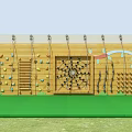 Outdoor Children's Play Equipment Featuring Colorful Climbing Holds Wall Net Structure And Safety Mat