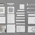 Various Types Of Air Conditioner Air Outlets With Modern Design And Different Shapes