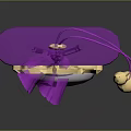 Purple Black Commercial Equipment With Golden Emblem White Floral Patterns Top Handle And Supports