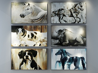 Modern Animal Painting Decorative Painting 3d model