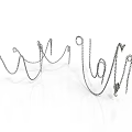 Modern Silver Metal Chain Decorative Ornaments With Curved Artistic Design