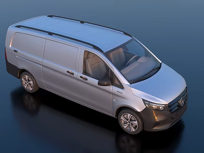 Silver Cargo Van Modern Design Exterior With Roof Rails Sleek Body And Commercial Features 3d model