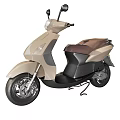 Modern Beige And Brown Scooter With Comfortable Seat And Stylish Body Design