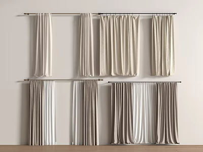 Roman Blinds In Various Styles And Colors 3d model