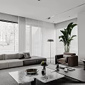 Modern Minimalist Spacious Open Plan Living And Dining Room With Cozy Comfortable Home Interior Design