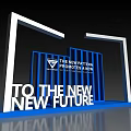 New Pattern Promotes New Future With Blue And White Display Structure 3d model