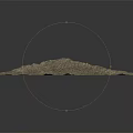 Garden Landscape Topographic Model with Detailed Natural Texture and Terrain Patterns